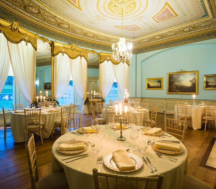 House Ornate dining room at fota house for wedding.