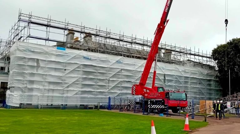 Roof works at Fota House